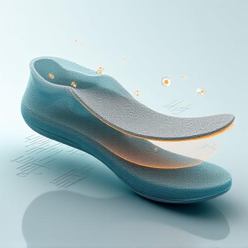 靴の人間工学に基づいたインソールの3D設計図